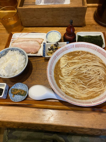 「鯖定食➕麺固め」@炭火焼濃厚中華そば 大覇道の写真