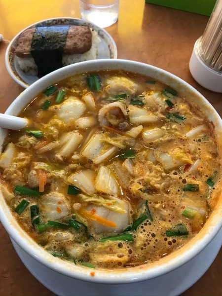 「スタミナラーメン➕スパムおにぎり」@天理スタミナラーメン 本店の写真