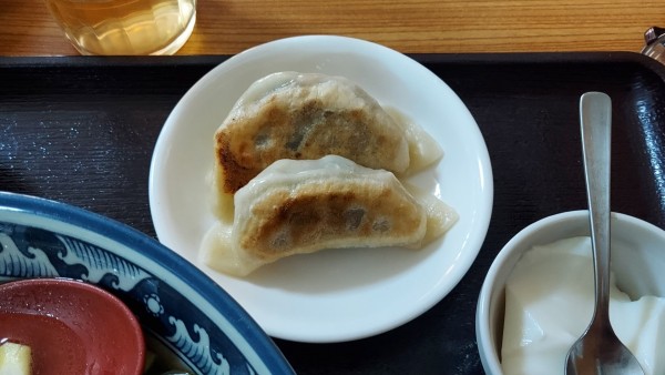 「セットの餃子（五目そばセット980円）」@苗記餃子房の写真