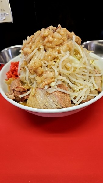 「ラーメン(中)みそ味＋海老アブラ＋生たまご」@ラーメンハイキックの写真