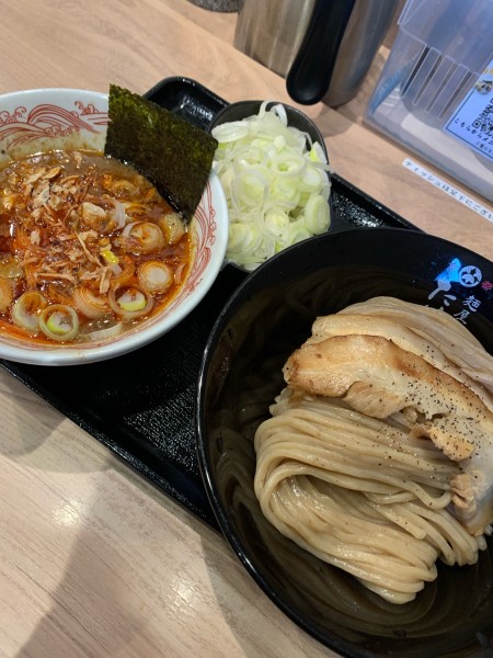 「つけ麺(並)+辛味噌変更+白ネギ」@麺屋 たけ井 エミル高槻店の写真