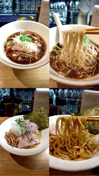 「『醤油らぁ麺(¥850)』と『和え麺(太麺指定¥900)』」@のど黒らぁ麺 永屋の写真