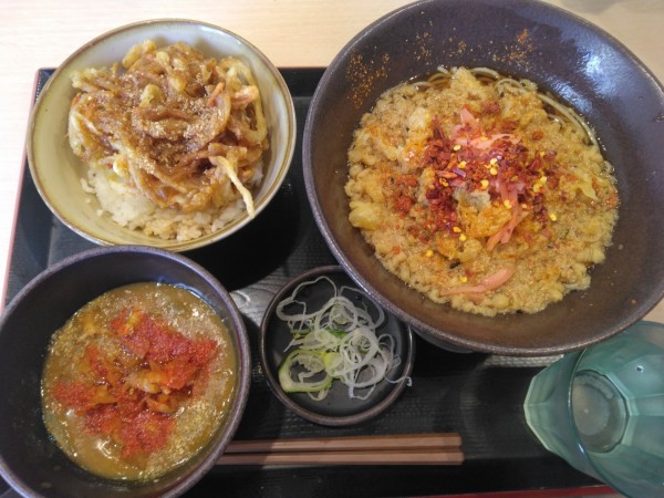 「朝そば(かき揚げ丼)480円、クーポンカレールー無料」@ゆで太郎 柏大井店の写真