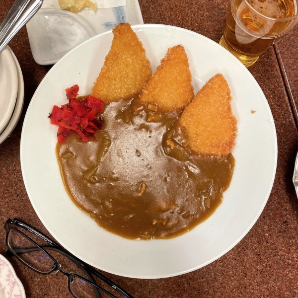 「ハムカツカレー（アタマ）」@三ちゃん食堂の写真