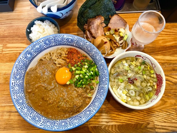 「【季節限定】特製牡蠣味噌かま玉つけそば (麺300g)」@中華そば専門 とんちぼの写真