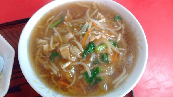 「もやしそば　半チャーハン」@中華料理 北京飯店の写真