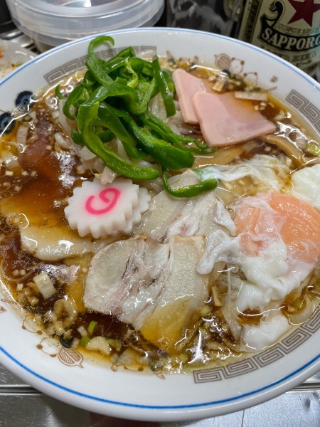 「五目そば 半熟卵変更」@中華そば みたかの写真