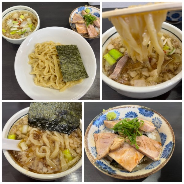 「坂戸つけめん1100円やんばる豚飯450円」@自家製手打ち麺 禿の写真