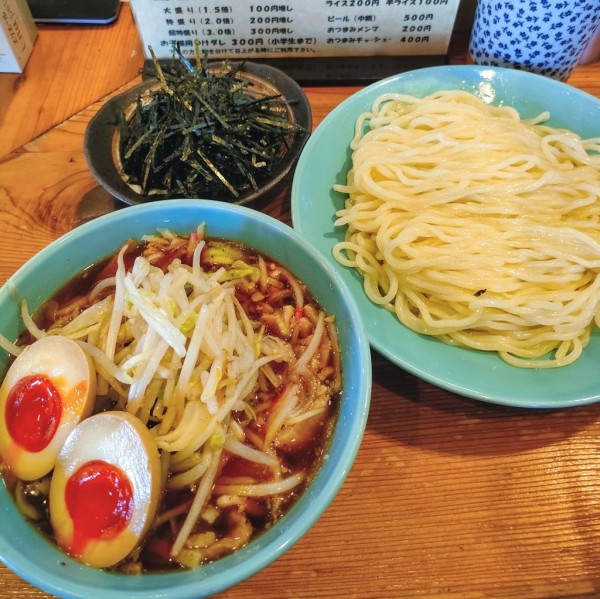 「特つけそば､野菜､味玉､刻み海苔」@つけそば屋 麺楽の写真