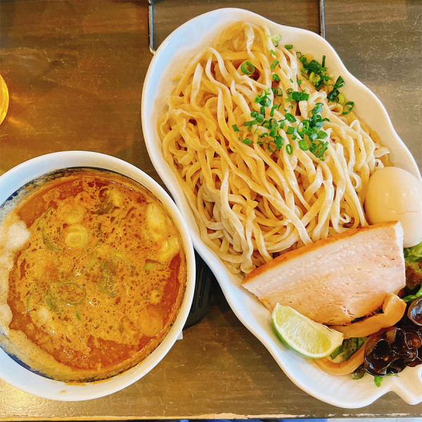 「つけ麺 中盛り＋煮玉子」@一閑人 鎌倉本店の写真
