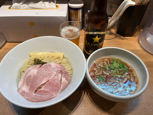 「貝と牛の昆布水つけ麺」@貝そばもぉむの写真