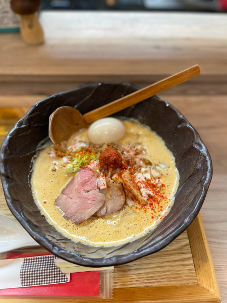 「辛味噌濃厚えびそば＋味玉」@えびそば 緋彩の写真