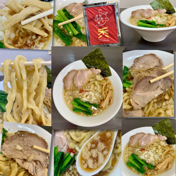 「にぼ背脂醤油1000円」@自家製手打ち麺 禿の写真