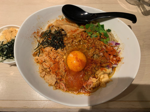 「まぜそば海老づくし　限定」@つけ麺 五ノ神製作所 名古屋驛麺通り店の写真