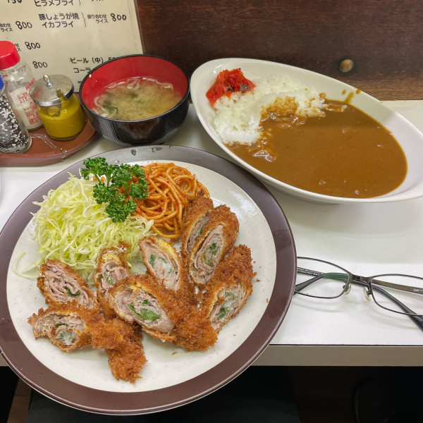 「ガーリック巻フライ＆カレーライス」@キッチン南海 下北沢店の写真