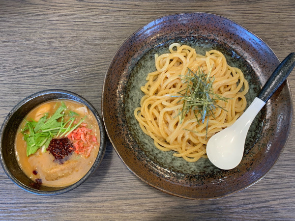 「海老辛つけ麺」@麺家 あべの 神宮前の写真