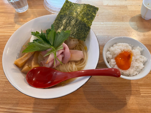 「（松）特上中華そば➕うに醤油漬け卵黄ごはん」@自家製麺 くろ松の写真