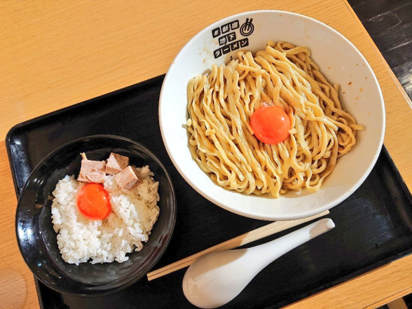 「【千乃鶏×千里眼】釜玉油そばセット」@#新宿地下ラーメンの写真