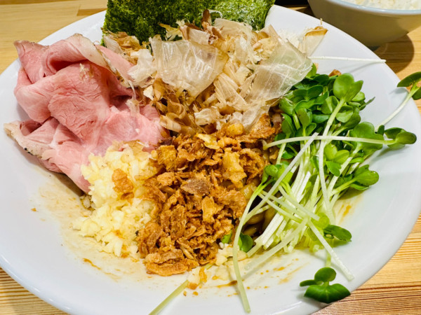 「ライス付き油そば!!【1000円】」@一番だしラーメン しんせんの写真