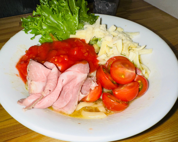 「【限定】トマトまぜそば【1100円】」@一番だしラーメン しんせんの写真