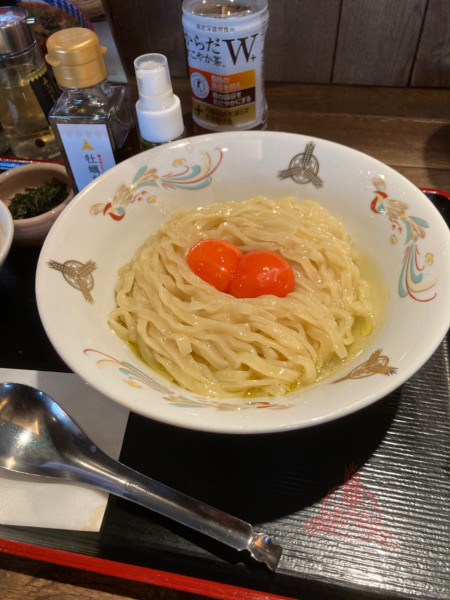 「たまごかけ麺（１０００円）」@つけ麺専門店 三田製麺所 北新地店の写真