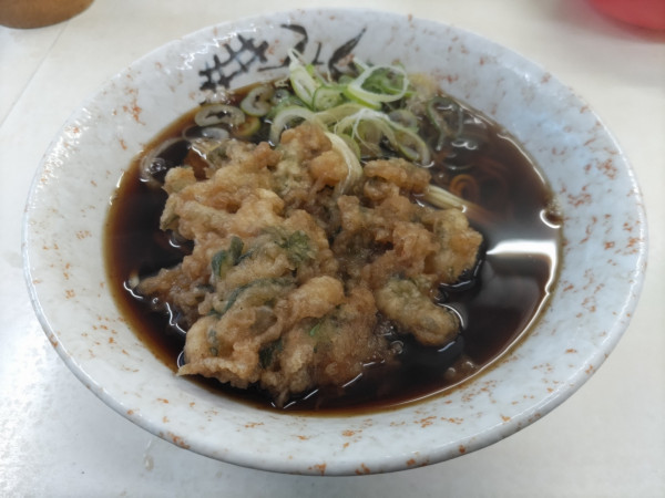 「春菊天そば（中華めん）」@仲屋製麺所の写真