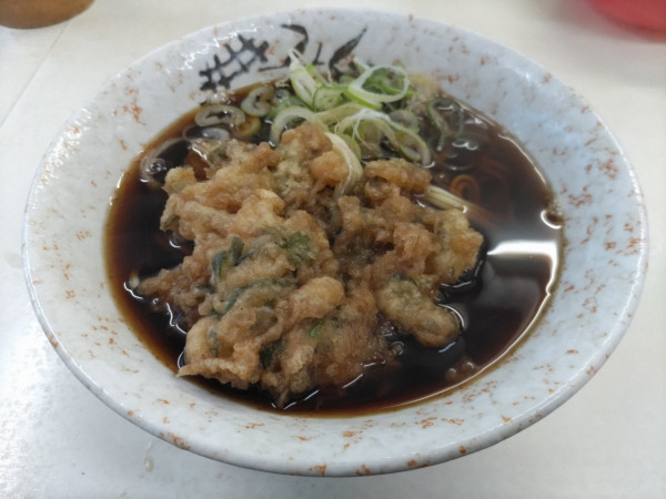 「春菊天そば（中華めん）」@仲屋製麺所の写真