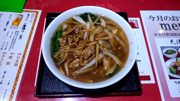 「豚肉・きのこあんかけ麺」@天津飯店 米子店の写真