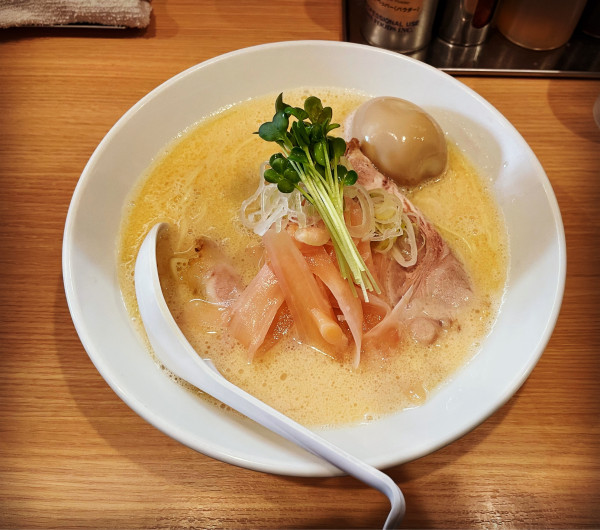 「限定 岩下の新生姜白湯+味玉」@らーめんよっちゃん(仮)の写真