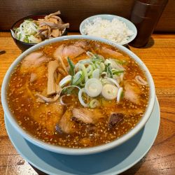 辛味中華(1辛)＋大盛り＋ネギ＋メンマ＋無料ライス