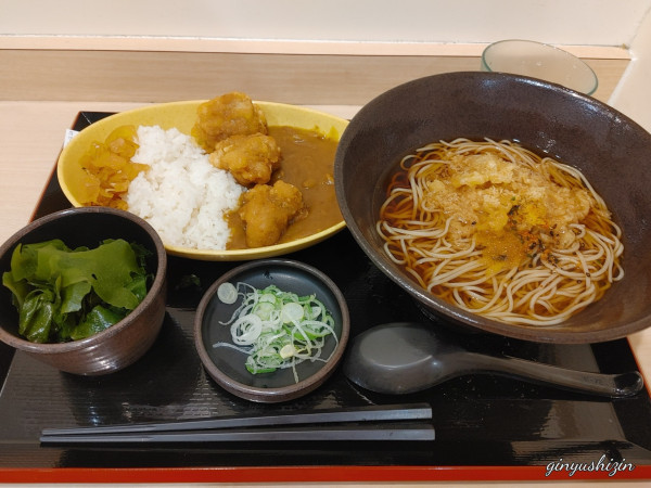 「得セット　ミニから揚げカレー（700円）」@ゆで太郎 新越谷駅前店の写真