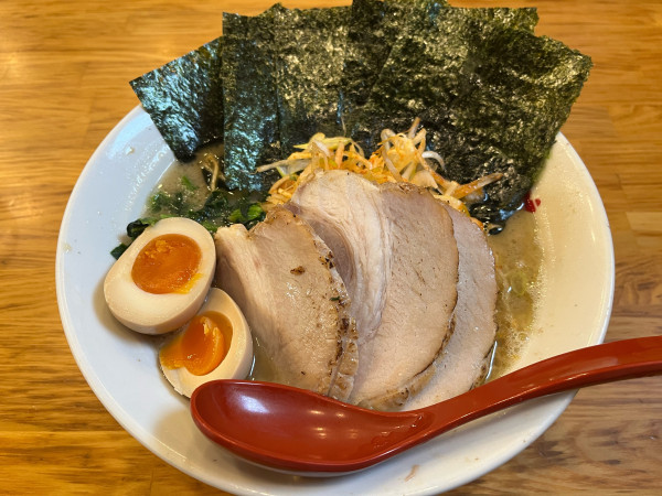 「のりネギちゃったま中盛固め1530円」@ラーメン大桜 今宿店の写真