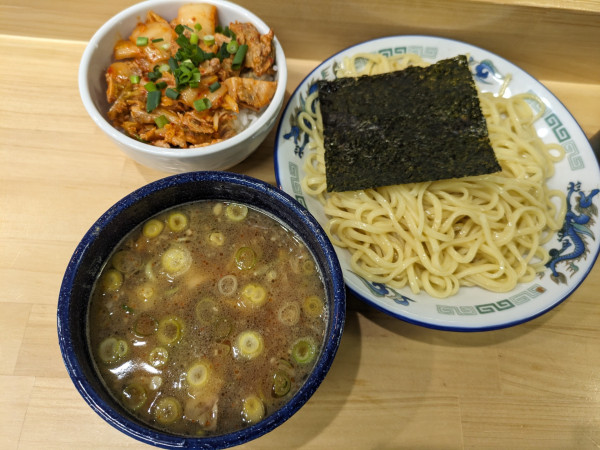 「つけそば➕キムチチャーシュー丼」@つけそば 担担麺 航龍の写真