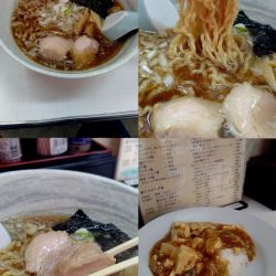 『煮干しラーメン Cセット(¥900)』を細麺で…