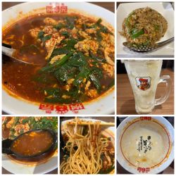 元祖辛麺レディース中華麺800円5辛50円ハーフ炒飯380円