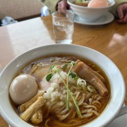 白醤油中華そば 中太平打 煮玉子