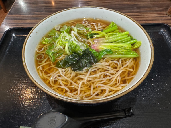 「かけそば（並盛・180g）550円」@そば三昧 高崎店の写真