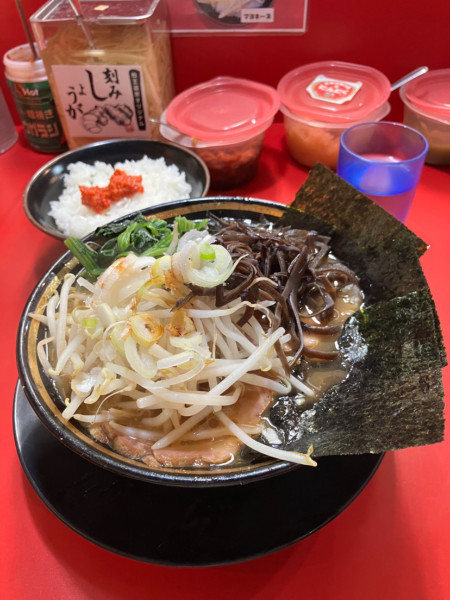 「チャーシュー麺　チャーシュー　ネギもやし　キクラゲ」@家系ラーメン とらきち家の写真