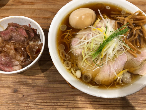 「KANEDA麺とA5ランク黒毛和牛ご飯セット」@かね田の写真