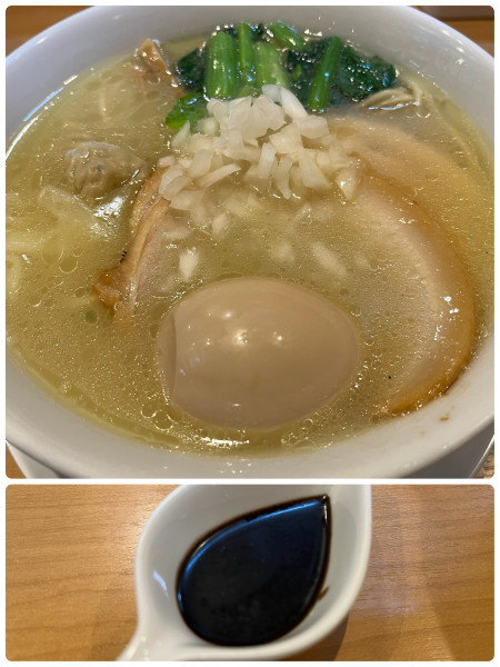 「黒特製濃厚鶏白湯塩らぁ麺大盛固め1400円」@麺酒処 龍さん。の写真