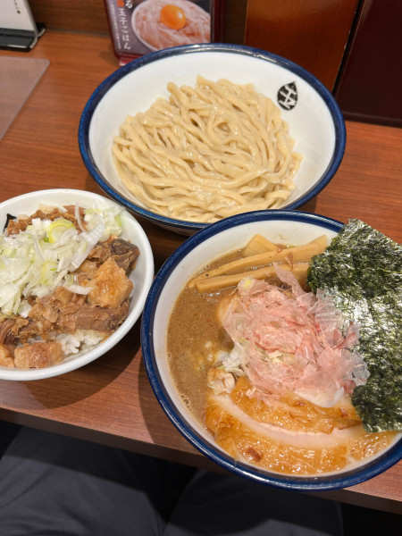 「特製つけ麺➕肉飯」@つけめん 玉 本店の写真