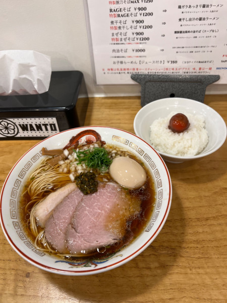 「特製腕刀そばMAX(¥1300)+卵黄漬けご飯(¥250)」@RAMEN WANTOの写真