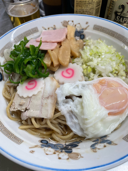 「五目油そば 半熟卵変更」@中華そば みたかの写真