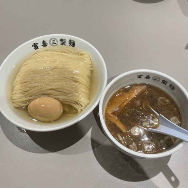 「鰹昆布水のどごし麺+味玉+バラ干し海苔」@富喜製麺研究所 六本木店の写真