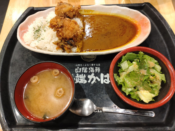 「かばカレー（から揚げ付き）　９５０円」@炉端かば 丸の内店の写真