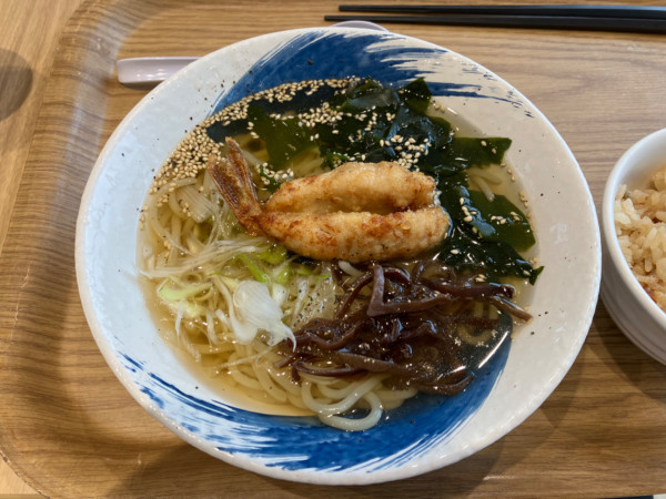 「ふぐ唐揚げのあごだしちゃんらー」@めかりPA上り スナックコーナー・フードコートの写真