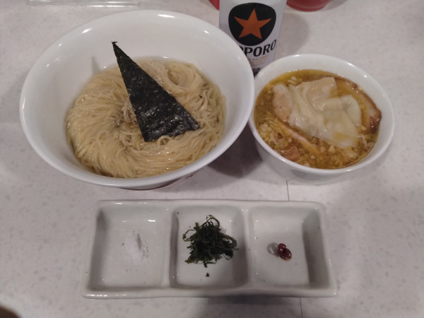 「特製塩昆布水つけ麺¥1700+缶ビール¥350-」@ラーメン星印の写真