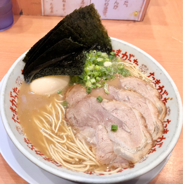 「ラーメン870円　海苔120円　替え玉2回　200円」@九州大分らぁめん たまがった 西口店の写真