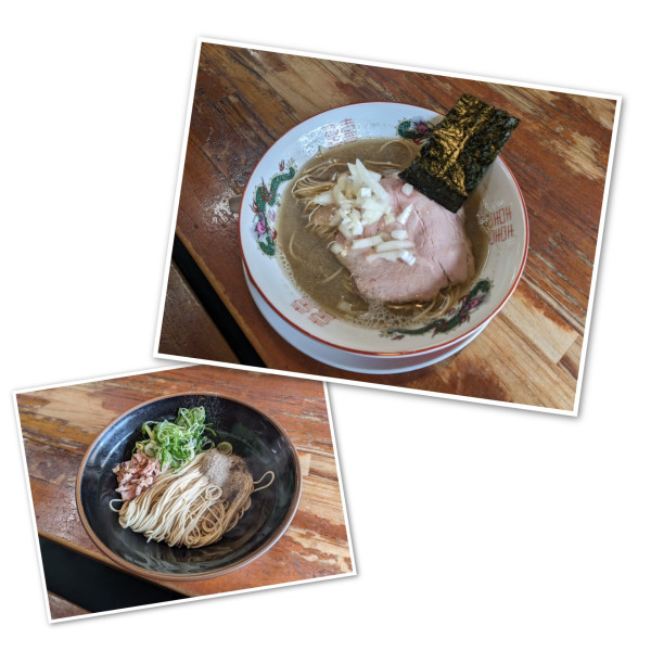 「煮干らぁ麺＋伊吹粉和え玉」@会津ばんだいらーめん 伊勢崎店の写真