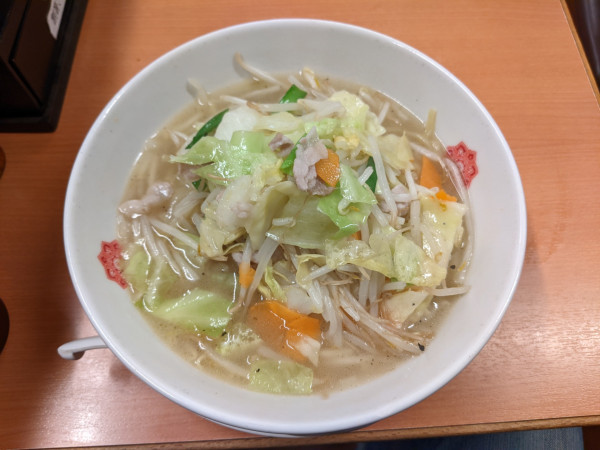 「野菜たっぷりタンメン+餃子:830円」@日高屋 六本木店の写真